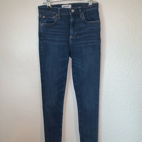 Agolde Dark Wash Cropped Skinny Jeans Size 24 - Picture 2 of 9